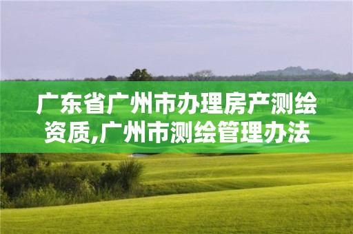 廣東省廣州市辦理房產測繪資質,廣州市測繪管理辦法