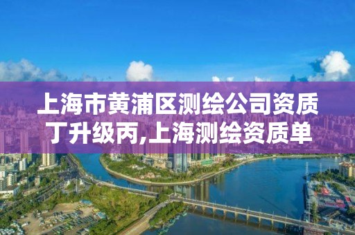 上海市黃浦區測繪公司資質丁升級丙,上海測繪資質單位