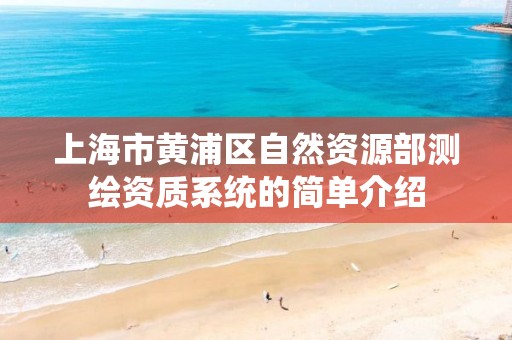 上海市黃浦區自然資源部測繪資質系統的簡單介紹