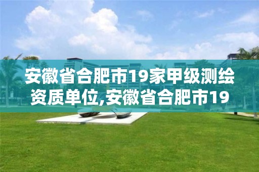 安徽省合肥市19家甲級測繪資質單位,安徽省合肥市19家甲級測繪資質單位名單