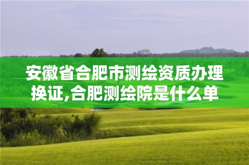 安徽省合肥市測繪資質辦理換證,合肥測繪院是什么單位