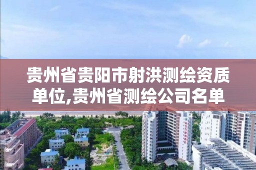 貴州省貴陽市射洪測繪資質單位,貴州省測繪公司名單