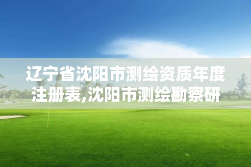 遼寧省沈陽市測繪資質(zhì)年度注冊表,沈陽市測繪勘察研究院