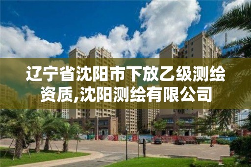 遼寧省沈陽市下放乙級測繪資質,沈陽測繪有限公司