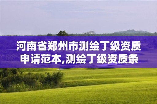 河南省鄭州市測繪丁級資質(zhì)申請范本,測繪丁級資質(zhì)條件