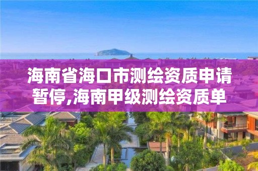 海南省海口市測繪資質申請暫停,海南甲級測繪資質單位