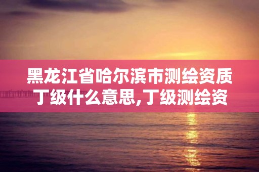 黑龍江省哈爾濱市測繪資質丁級什么意思,丁級測繪資質可直接轉為丙級了