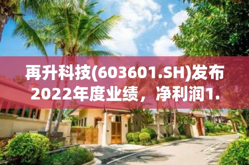 再升科技(603601.SH)發布2022年度業績，凈利潤1.51億元，同比減少39.8%