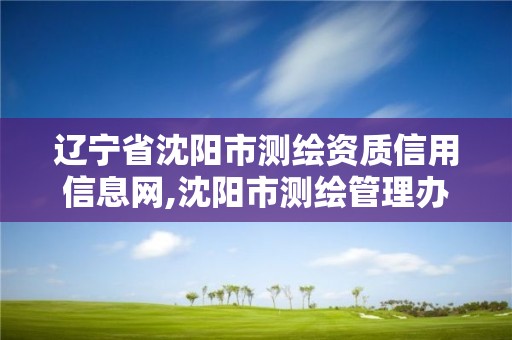 遼寧省沈陽市測繪資質信用信息網,沈陽市測繪管理辦公室