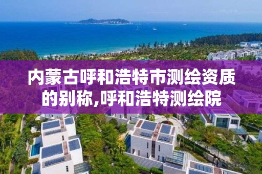 內蒙古呼和浩特市測繪資質的別稱,呼和浩特測繪院