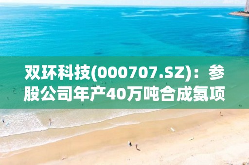 雙環科技(000707.SZ)：參股公司年產40萬噸合成氨項目開車