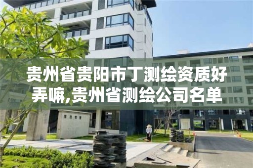 貴州省貴陽市丁測繪資質好弄嘛,貴州省測繪公司名單