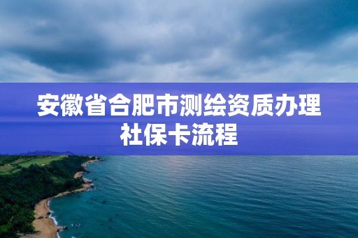 安徽省合肥市測繪資質辦理社保卡流程