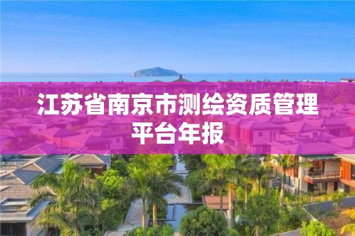 江蘇省南京市測繪資質管理平臺年報