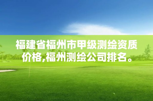 福建省福州市甲級測繪資質價格,福州測繪公司排名。