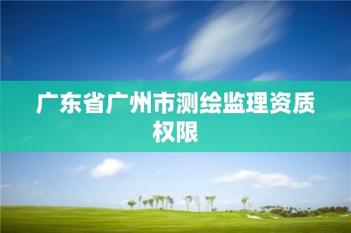 廣東省廣州市測繪監(jiān)理資質(zhì)權(quán)限