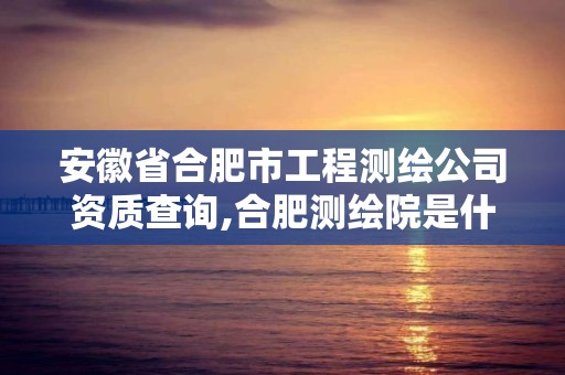 安徽省合肥市工程測繪公司資質查詢,合肥測繪院是什么單位。