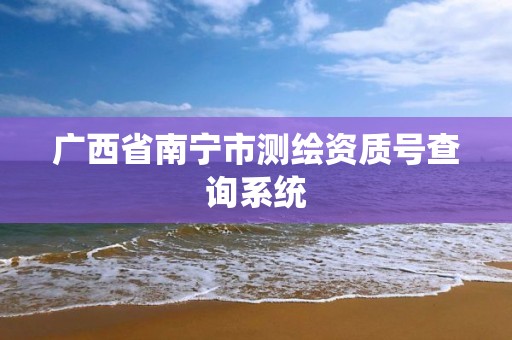 廣西省南寧市測繪資質號查詢系統(tǒng)