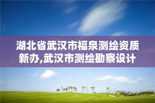 湖北省武漢市福泉測繪資質新辦,武漢市測繪勘察設計甲級資質公司