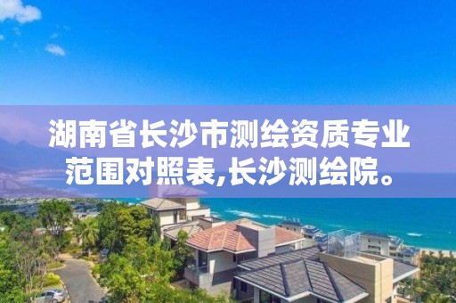 湖南省長沙市測繪資質專業范圍對照表,長沙測繪院。