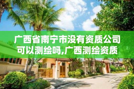 廣西省南寧市沒有資質公司可以測繪嗎,廣西測繪資質代辦