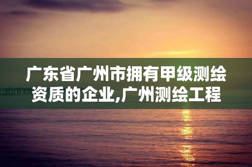 廣東省廣州市擁有甲級測繪資質的企業,廣州測繪工程公司。