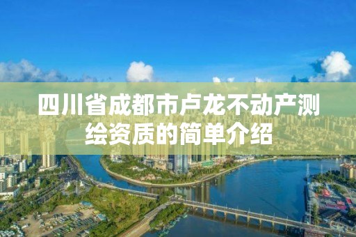 四川省成都市盧龍不動產測繪資質的簡單介紹