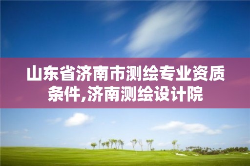 山東省濟南市測繪專業資質條件,濟南測繪設計院