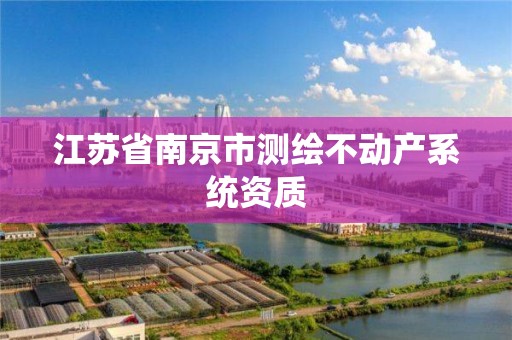 江蘇省南京市測繪不動產系統資質