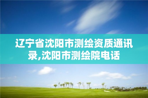 遼寧省沈陽市測繪資質通訊錄,沈陽市測繪院電話