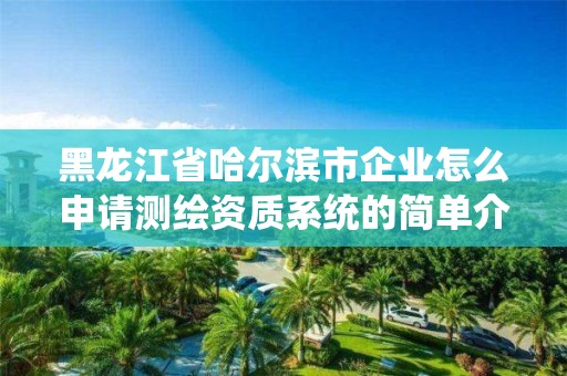 黑龍江省哈爾濱市企業怎么申請測繪資質系統的簡單介紹