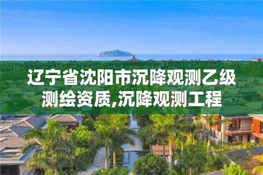 遼寧省沈陽市沉降觀測乙級測繪資質,沉降觀測工程