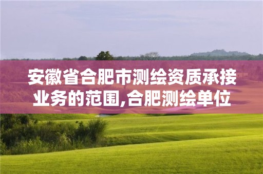 安徽省合肥市測繪資質(zhì)承接業(yè)務的范圍,合肥測繪單位