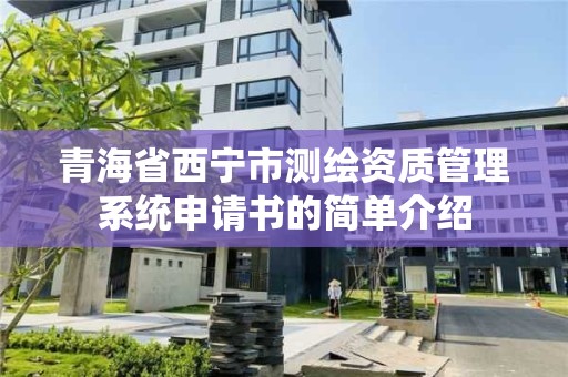 青海省西寧市測繪資質管理系統申請書的簡單介紹