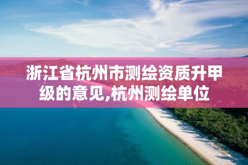 浙江省杭州市測繪資質(zhì)升甲級的意見,杭州測繪單位