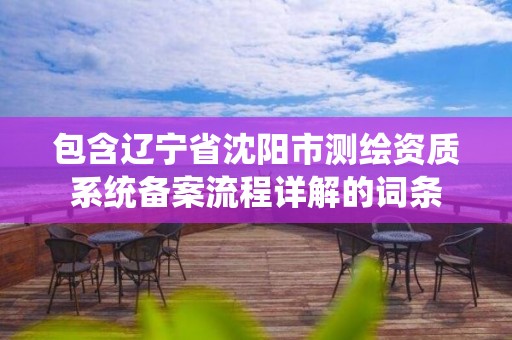 包含遼寧省沈陽市測繪資質(zhì)系統(tǒng)備案流程詳解的詞條