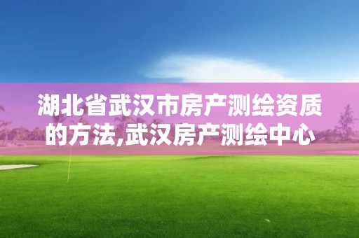 湖北省武漢市房產測繪資質的方法,武漢房產測繪中心主要做什么