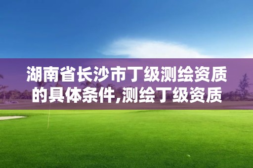 湖南省長沙市丁級測繪資質的具體條件,測繪丁級資質人員條件。