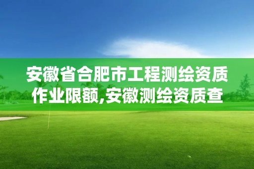 安徽省合肥市工程測繪資質作業限額,安徽測繪資質查詢系統。