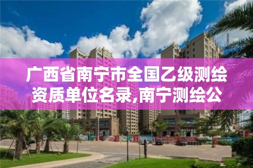 廣西省南寧市全國乙級測繪資質單位名錄,南寧測繪公司怎么收費標準。