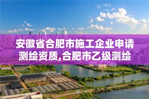 安徽省合肥市施工企業申請測繪資質,合肥市乙級測繪公司。