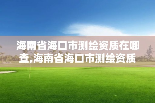 海南省海口市測繪資質在哪查,海南省?？谑袦y繪資質在哪查