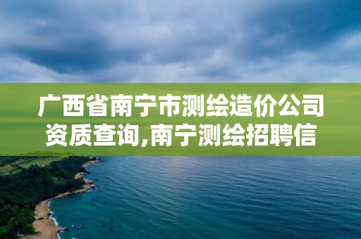 廣西省南寧市測繪造價公司資質查詢,南寧測繪招聘信息