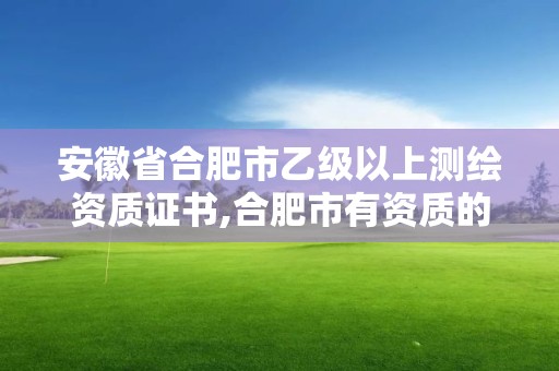 安徽省合肥市乙級以上測繪資質證書,合肥市有資質的測繪公司。