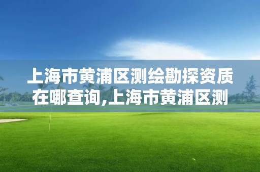 上海市黃浦區測繪勘探資質在哪查詢,上海市黃浦區測繪中心