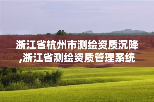 浙江省杭州市測繪資質沉降,浙江省測繪資質管理系統(tǒng)