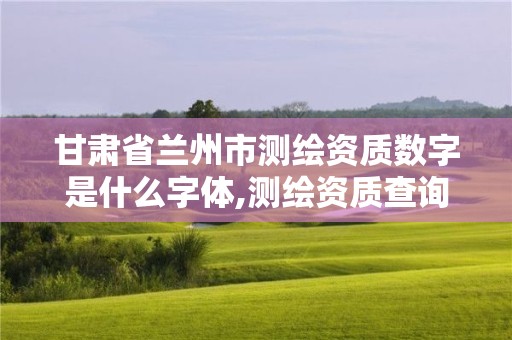 甘肅省蘭州市測繪資質數字是什么字體,測繪資質查詢 023dir。