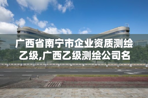 廣西省南寧市企業(yè)資質(zhì)測繪乙級,廣西乙級測繪公司名單