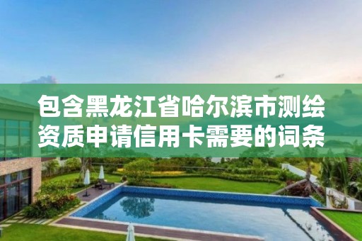 包含黑龍江省哈爾濱市測繪資質申請信用卡需要的詞條