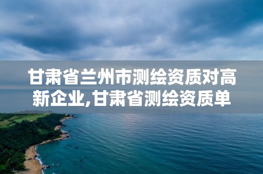 甘肅省蘭州市測繪資質對高新企業,甘肅省測繪資質單位